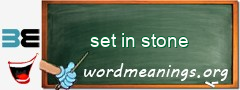 WordMeaning blackboard for set in stone